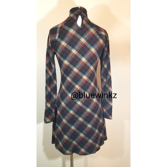 Plaid Long Sleeve Turtleneck Dress - Picture 8 of 8